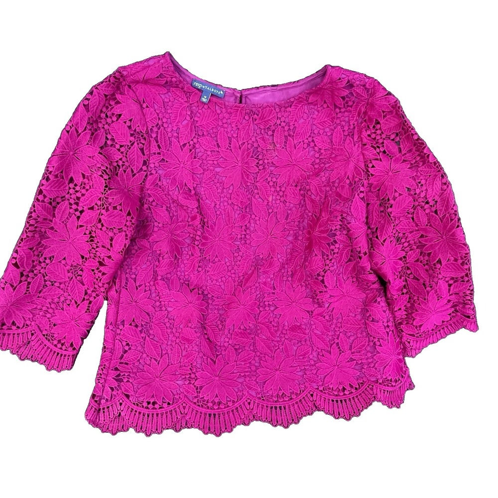 RSVP By Talbots lace/embroidered Formal Blouse size M Purple